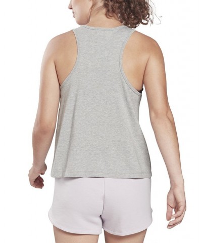 Women's Identity Logo Racerback Jersey Tank Top Gray $11.00 Tops