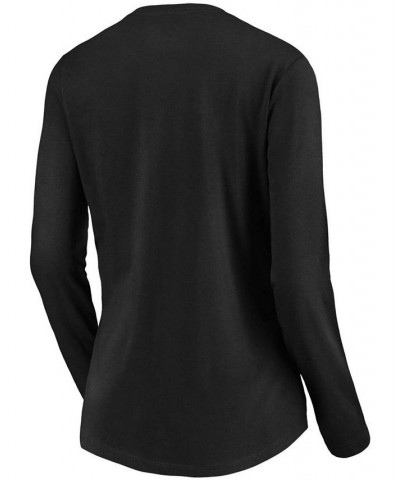 Women's Black Colorado Rockies Core Team Lockup Long Sleeve V-Neck T-shirt Black $26.54 Tops