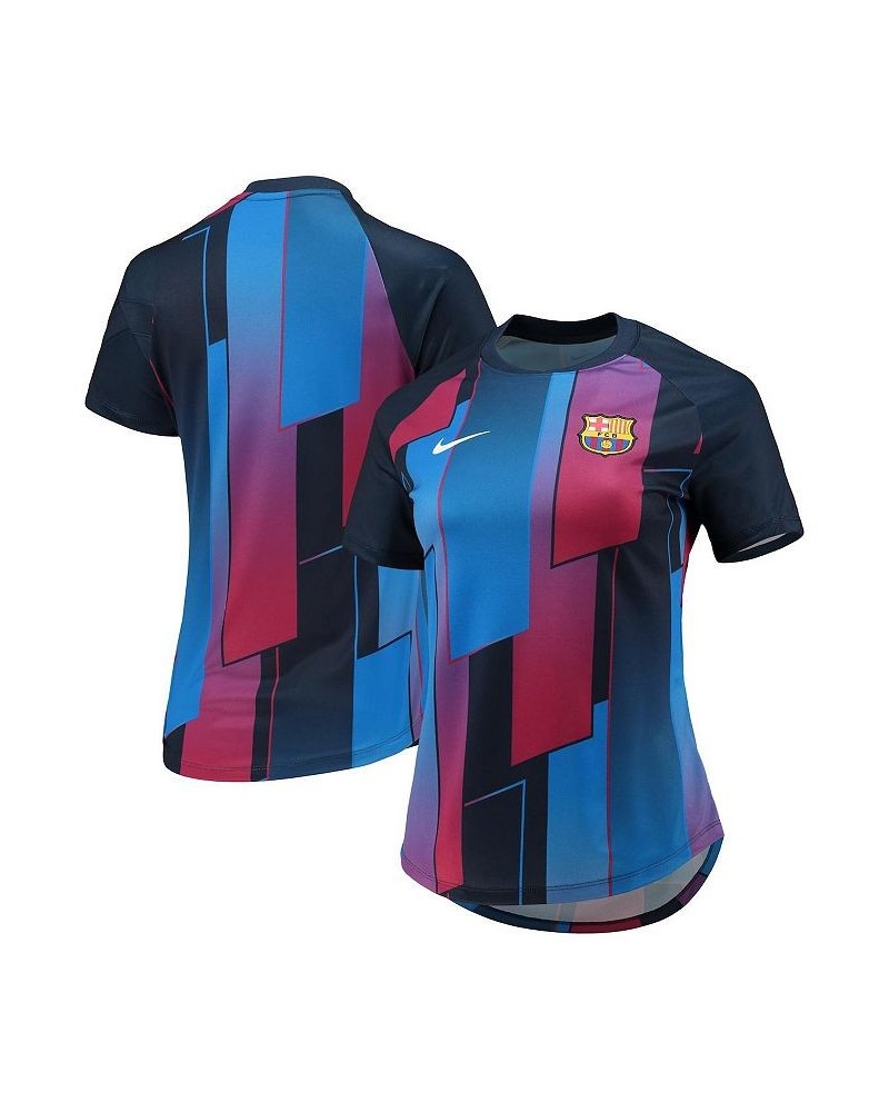 Women's Blue Barcelona 2021/22 Pre-Match Performance Top Blue $27.26 Jersey