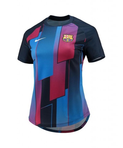 Women's Blue Barcelona 2021/22 Pre-Match Performance Top Blue $27.26 Jersey