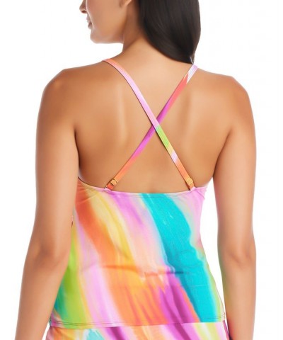 Women's Splash Out High-Neck Tankini Top Multi $39.60 Swimsuits