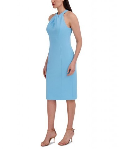 Halter-Neck Sleeveless Sheath Dress Blue $40.46 Dresses