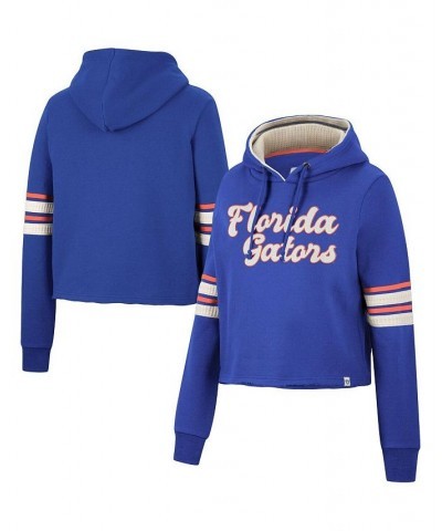 Women's Royal Florida Gators Retro Cropped Pullover Hoodie Royal $28.80 Sweatshirts