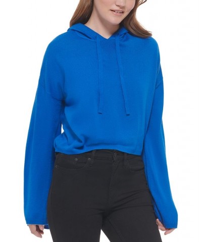 Women's Hooded Bell-Sleeve Top Blue $27.40 Sweatshirts