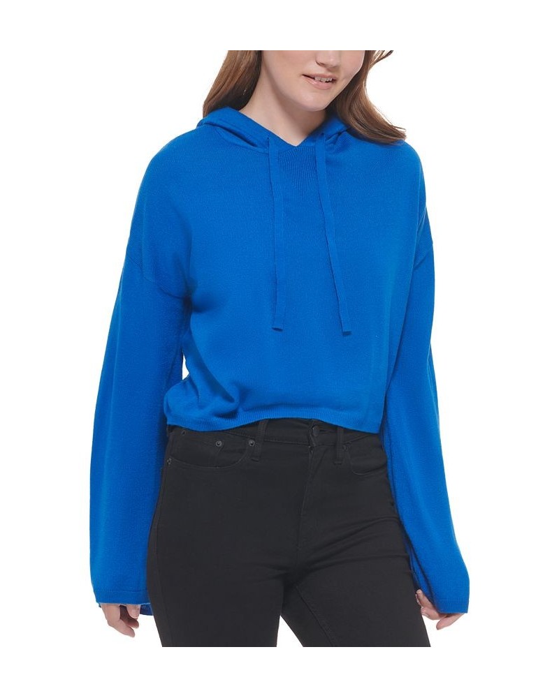 Women's Hooded Bell-Sleeve Top Blue $27.40 Sweatshirts