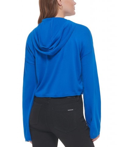 Women's Hooded Bell-Sleeve Top Blue $27.40 Sweatshirts