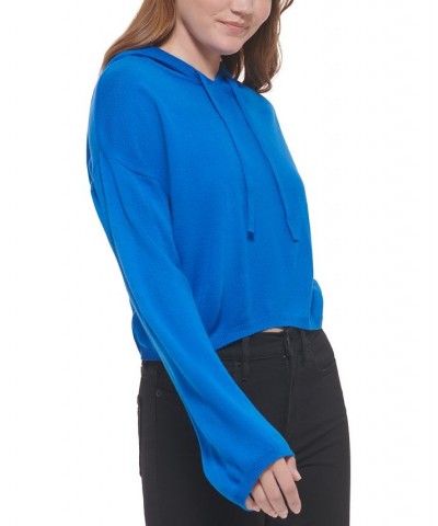 Women's Hooded Bell-Sleeve Top Blue $27.40 Sweatshirts