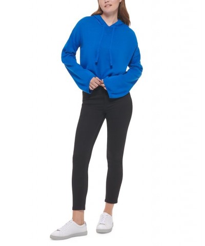 Women's Hooded Bell-Sleeve Top Blue $27.40 Sweatshirts