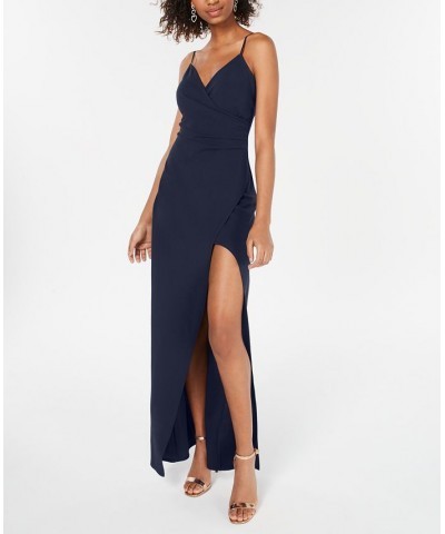 Juniors' High-Slit Gown Navy $43.45 Dresses