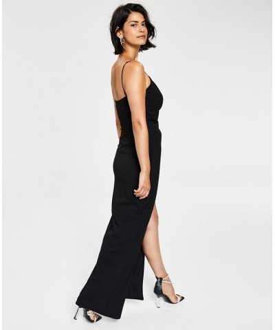 Juniors' High-Slit Gown Navy $43.45 Dresses