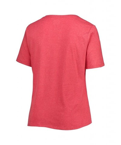 Women's Heathered Red Miami Marlins City Connect Plus Size V-Neck T-shirt Heathered Red $24.37 Tops