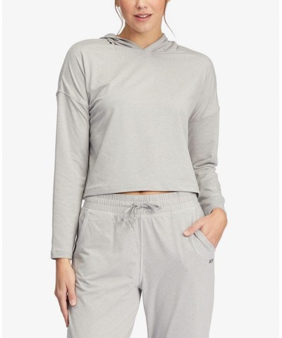 Juniors' Sun Might Shine Cropped Hoodie Gray $20.49 Sweatshirts