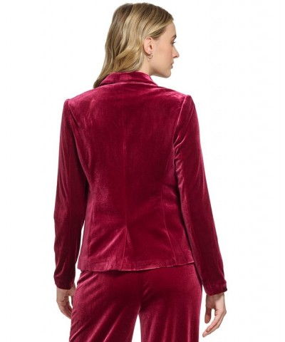 Women's Velvet Blazer Cranberry $15.73 Jackets