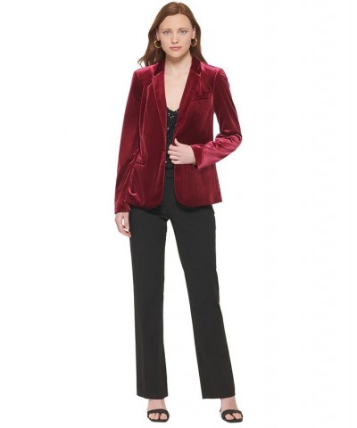 Women's Velvet Blazer Cranberry $15.73 Jackets