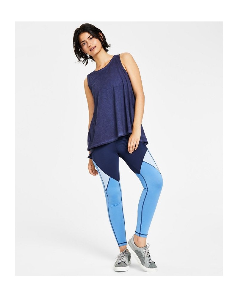 Ideology Women's Split-Back Tank & Colorblocked 7/8 Leggings Indigo Sea $13.08 Hosiery