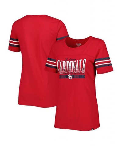 Women's Red St. Louis Cardinals Team Stripe T-shirt Red $24.83 Tops