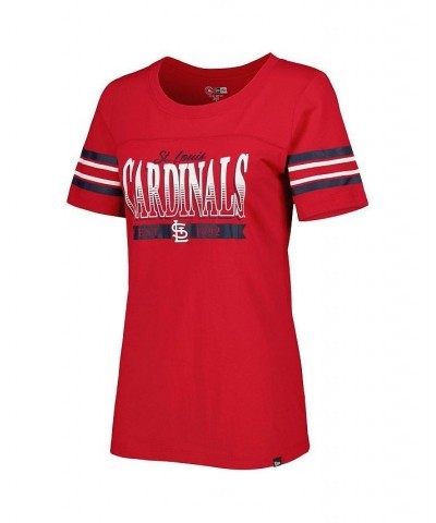 Women's Red St. Louis Cardinals Team Stripe T-shirt Red $24.83 Tops