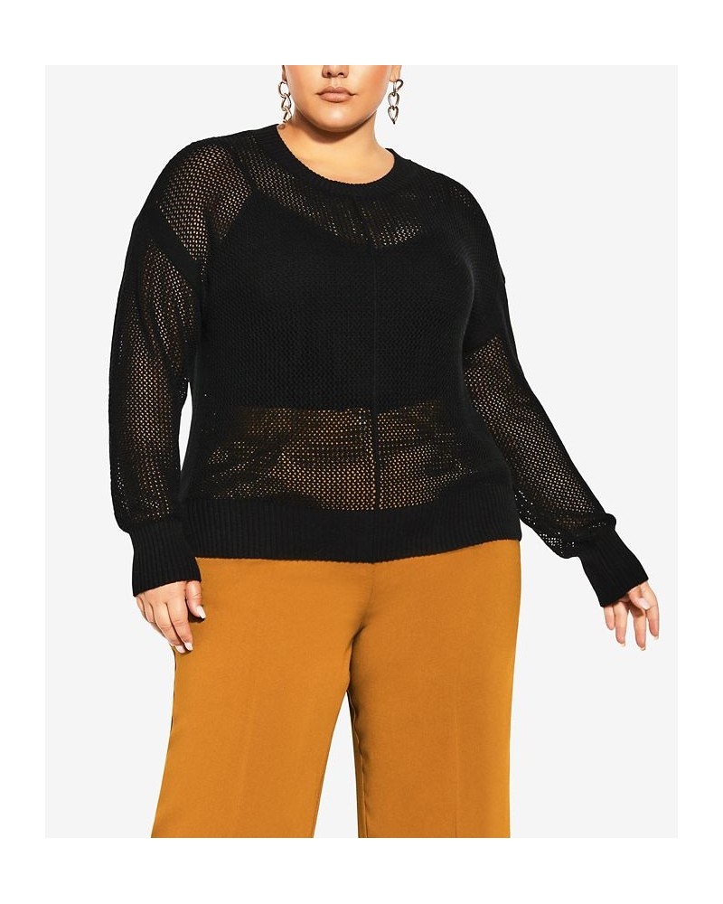 Trendy Plus Size Amelia Jumper Sweater Black $40.05 Sweaters