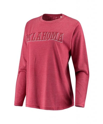 Women's Crimson Oklahoma Sooners Tonal Block Vintage Wash Long Sleeve T-shirt Crimson $23.10 Tops