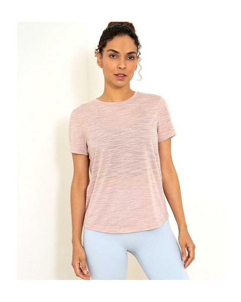 Lea Short Sleeve Top for Women Pink $22.36 Tops