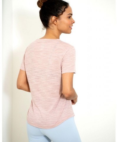 Lea Short Sleeve Top for Women Pink $22.36 Tops