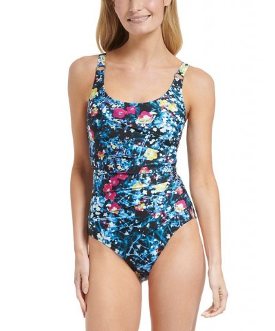 Women's Starburst One-Piece Swimsuit Digital Poppy Black Multi $41.39 Swimsuits