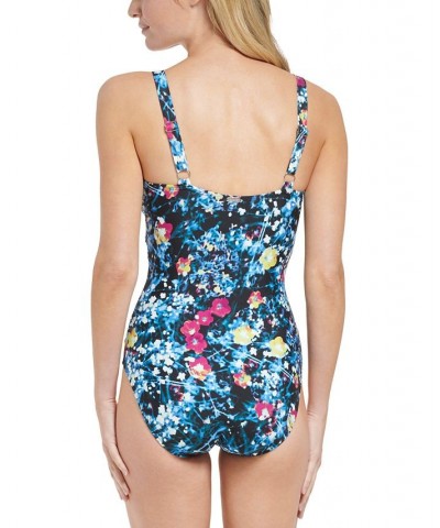 Women's Starburst One-Piece Swimsuit Digital Poppy Black Multi $41.39 Swimsuits