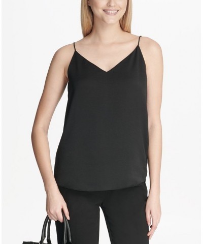 Petite V-Neck Camisole Top Black $25.38 Tops