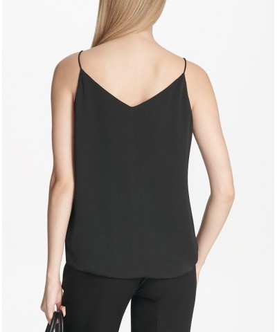 Petite V-Neck Camisole Top Black $25.38 Tops