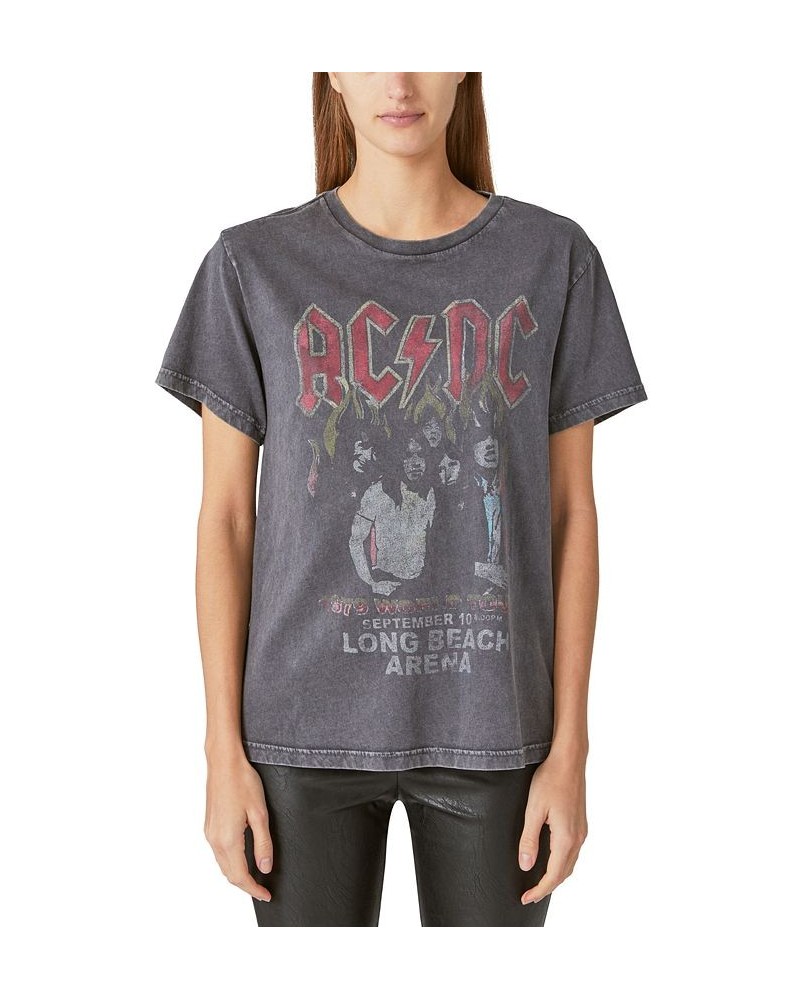 Women's AC/DC Iconic Boyfriend T-Shirt Nine Iron $17.86 Tops