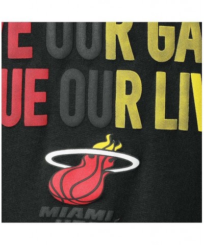 Women's Black Miami Heat Social Justice Team T-shirt Black $26.99 Tops