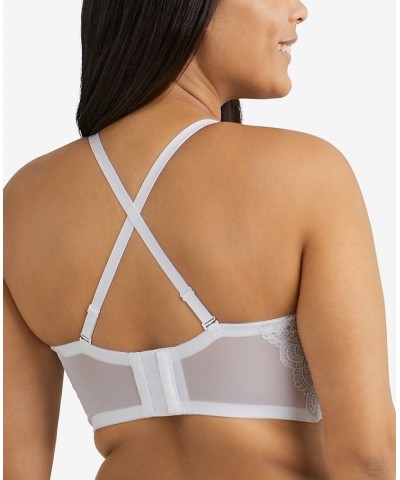 Pure Comfort Lace & Mesh Longline Wireless Bralette DM1188 White $13.23 Bras