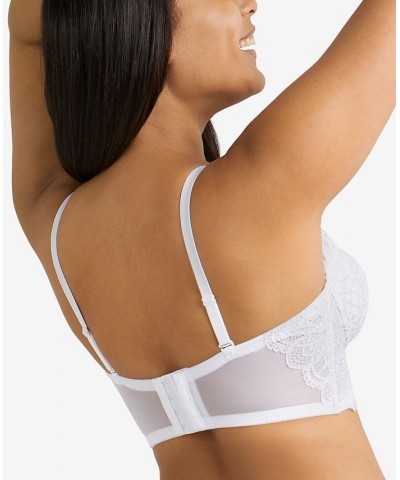 Pure Comfort Lace & Mesh Longline Wireless Bralette DM1188 White $13.23 Bras