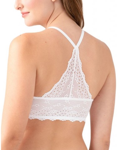 Women's Inspired Eyelet Front Close Bra 953219 White $22.12 Bras