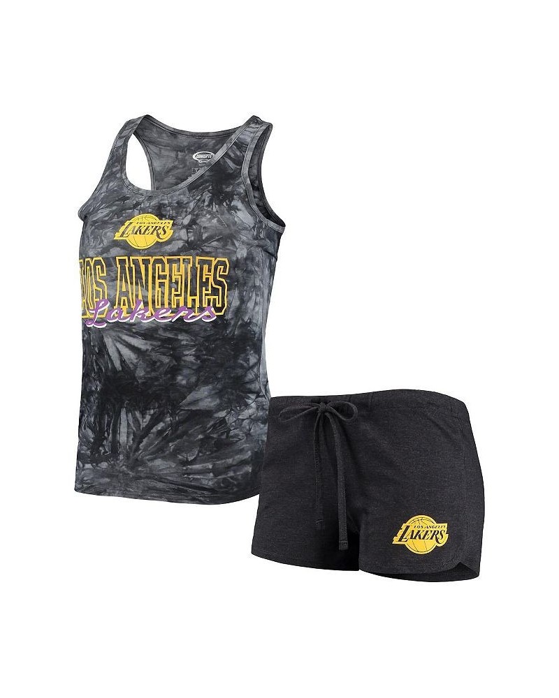 Women's Charcoal Los Angeles Lakers Billboard Tank Top and Shorts Sleep Set Charcoal $20.50 Pajama