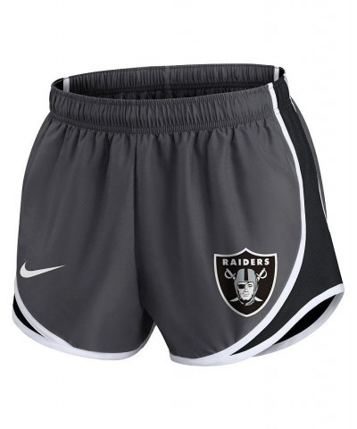 Women's Charcoal Las Vegas Raiders Logo Performance Tempo Shorts Charcoal $28.59 Shorts