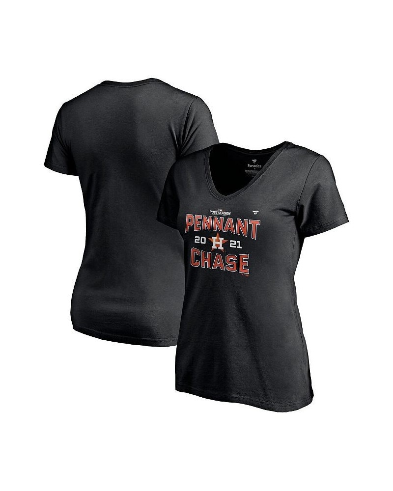 Women's Branded Black Houston Astros 2021 Division Series Winner Locker Room Plus Size V-neck T-shirt Black $19.37 Tops