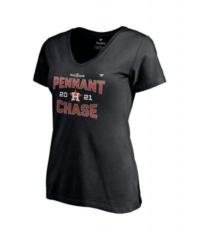 Women's Branded Black Houston Astros 2021 Division Series Winner Locker Room Plus Size V-neck T-shirt Black $19.37 Tops