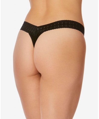 Women's One Size Dream Low Rise Thong Underwear Black $12.38 Panty