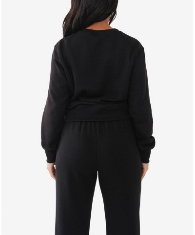 Women's Relaxed Pullover Sweatshirt Black $34.19 Tops