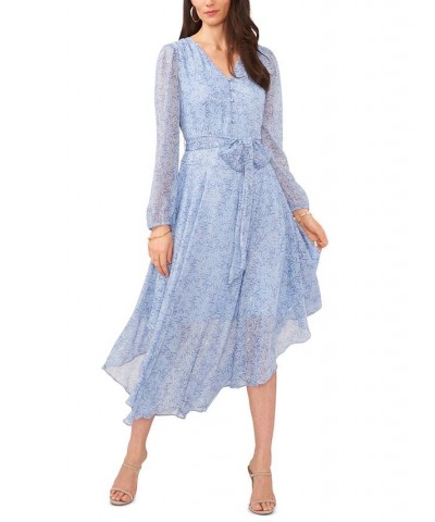 Women's Long Sleeve Tiered Maxi Dress Forget Me Not $44.57 Dresses