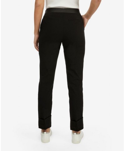 Women's Straight Leg Cuffed Pants Black $46.53 Pants