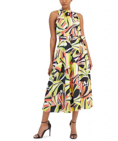 Women's Encore Printed Halter Midi Dress Sprout Multi $56.62 Dresses