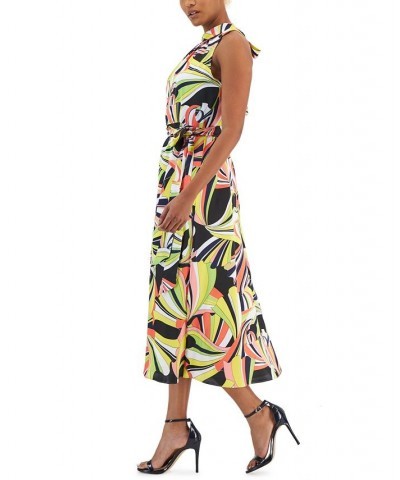 Women's Encore Printed Halter Midi Dress Sprout Multi $56.62 Dresses