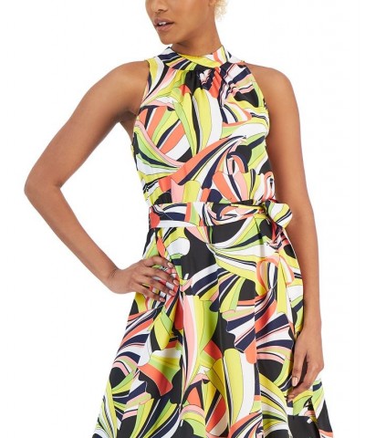 Women's Encore Printed Halter Midi Dress Sprout Multi $56.62 Dresses