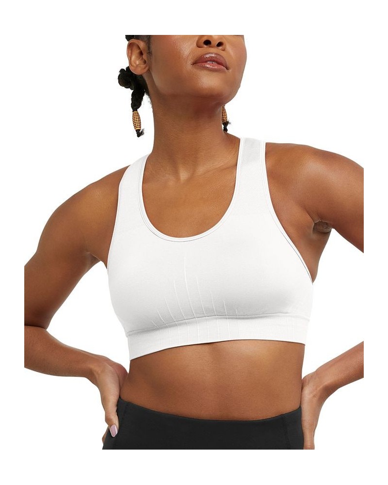 Women's Seamless Racerback Medium Impact Sports Bra White $15.53 Bras