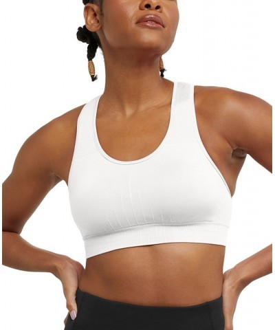 Women's Seamless Racerback Medium Impact Sports Bra White $15.53 Bras