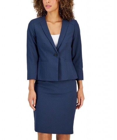 Women's Textured 3/4-Sleeve Pencil Skirt Suit Navy/black $64.60 Suits