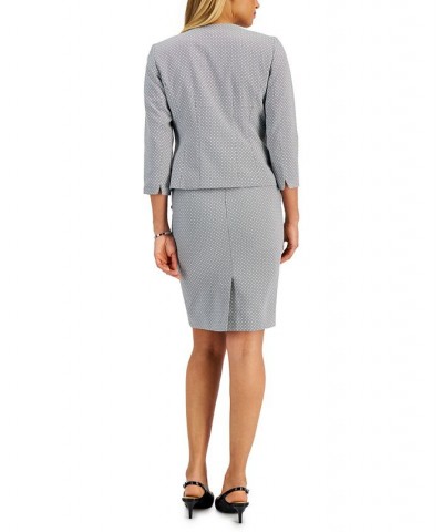 Women's Textured 3/4-Sleeve Pencil Skirt Suit Navy/black $64.60 Suits