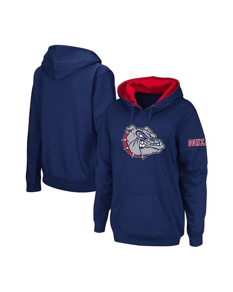 Women's Navy Gonzaga Bulldogs Team Big Logo Pullover Hoodie Navy $33.59 Sweatshirts